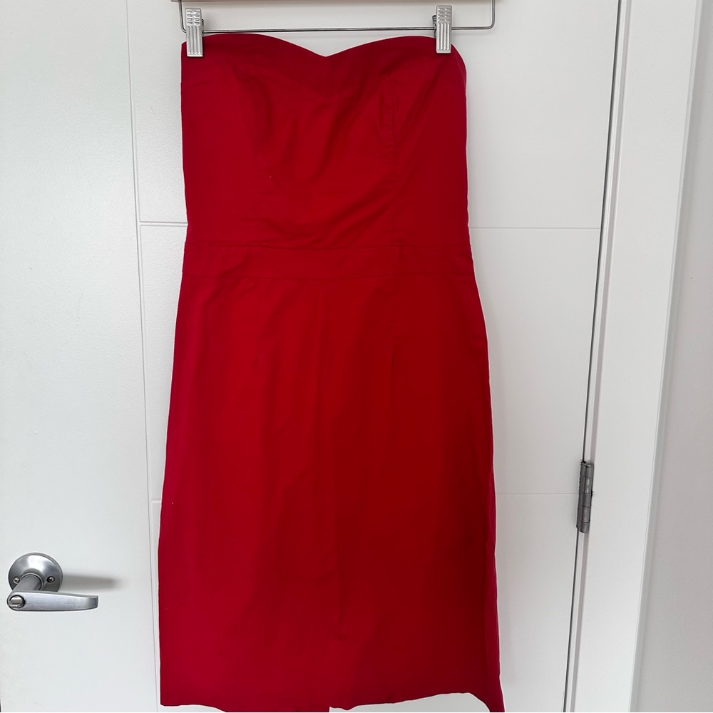 Vintage Le Château Red Strapless Sheath Dress - Made in Canada